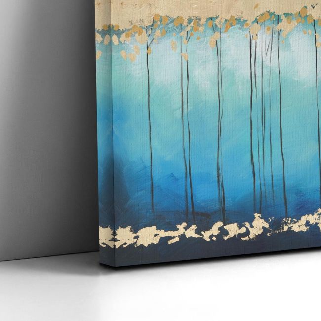 Canvas print Twilight forest in gold