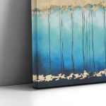 Canvas print Twilight forest in gold