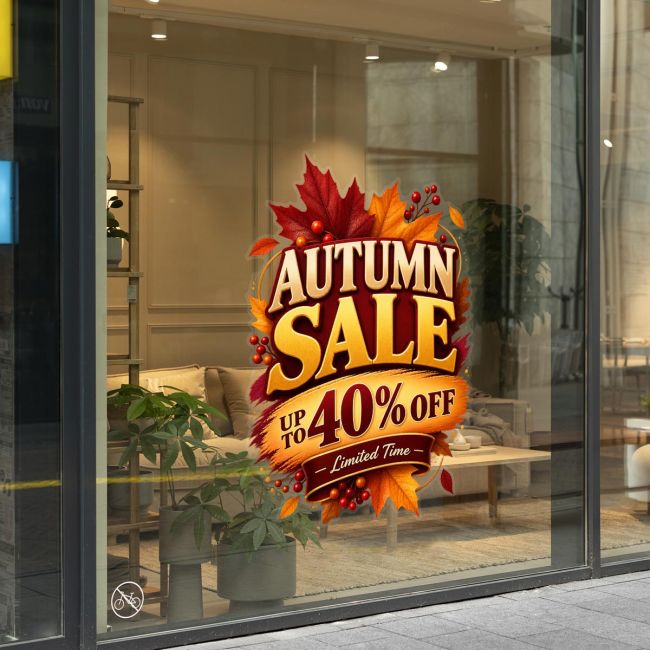 Limited time autumn discount window sticker
