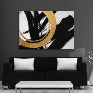 Canvas print Yellow with black