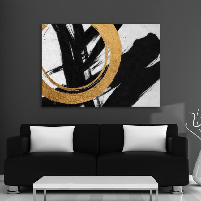 Πίνακας σε καμβά Yellow with black