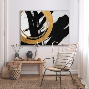 Canvas print Yellow with black 2