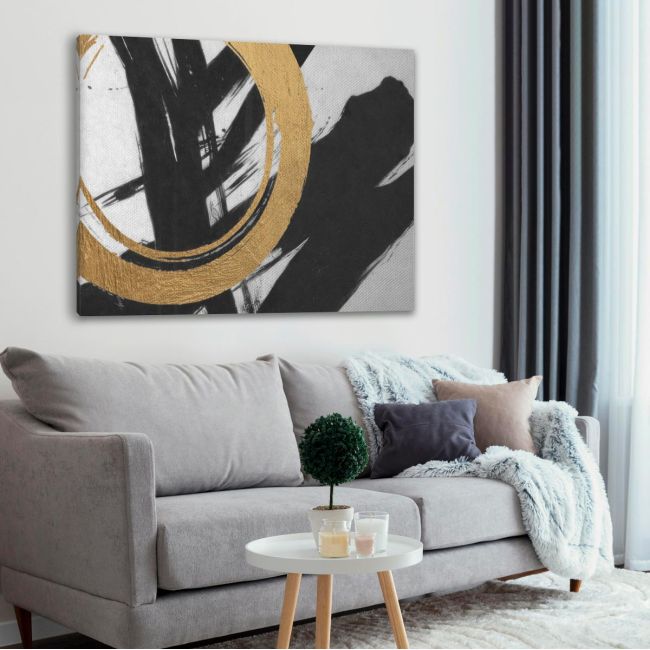 Canvas print Yellow with black
