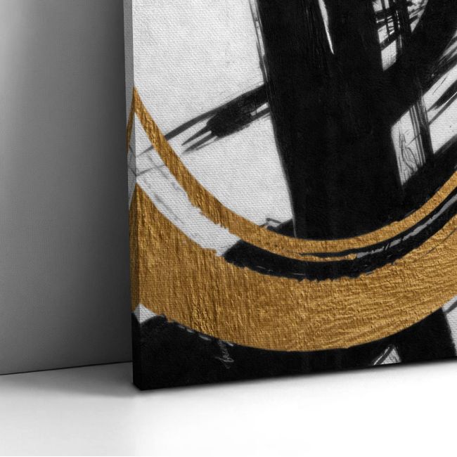 Canvas print Yellow with black