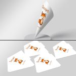 Watercolor Fox candy cones on white background