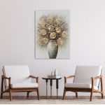 Πίνακας σε καμβά Gold roses in a Vase I