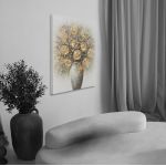 Πίνακας σε καμβά Gold roses in a Vase I
