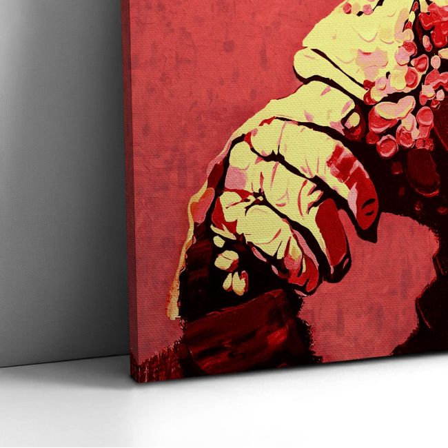 Πίνακας σε καμβά The thinking D.J. in red