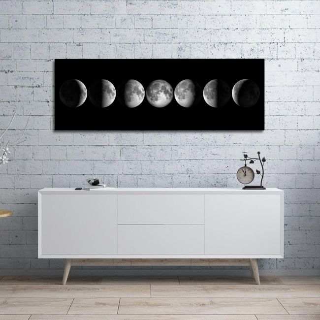 Canvas print Moon phases, panoramic