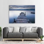 Canvas print Wooden jetty in a lake