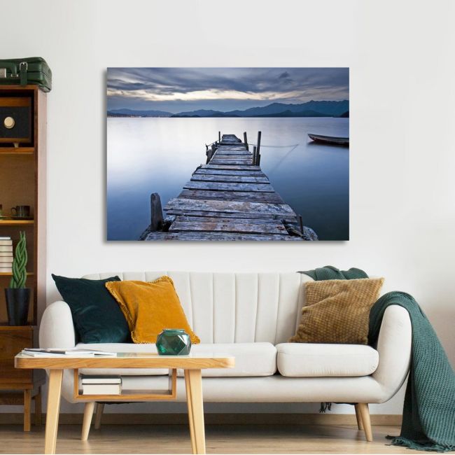 Canvas print Wooden jetty in a lake