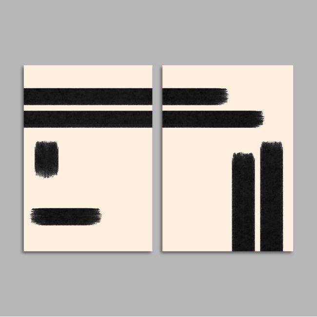Art line in black, αφίσα, κάδρο δίπτυχο