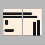 Art line in black, αφίσα, κάδρο δίπτυχο