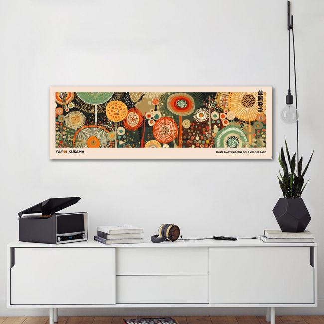 Πίνακας σε καμβά A field of flowers III, reart (original YAYOI Kusama), πανοραμικός
