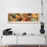 Canvas print A field of flowers III, reart (original YAYOI Kusama), panoramic