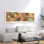 Canvas print A field of flowers III, reart (original YAYOI Kusama), panoramic