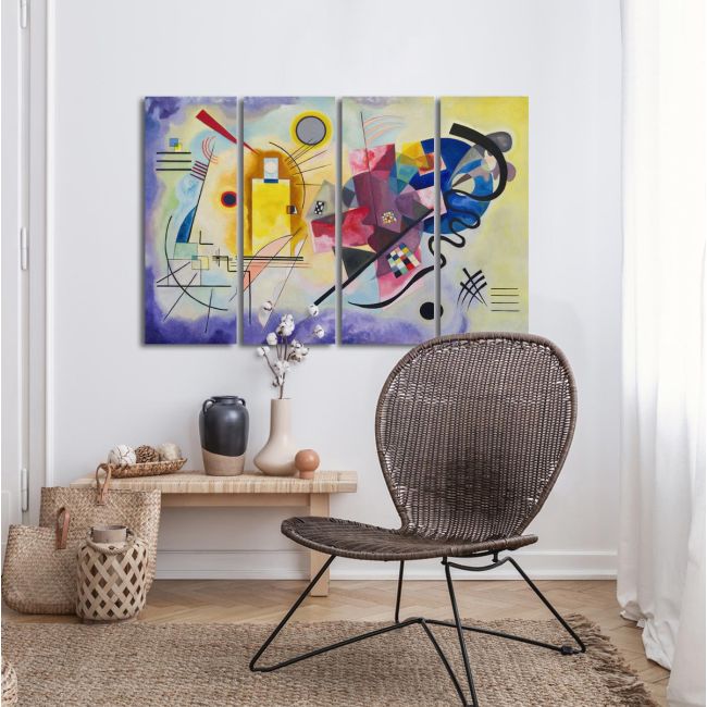 Πίνακας σε καμβά Yellow red blue, W. Kandinsky, τρίπτυχος