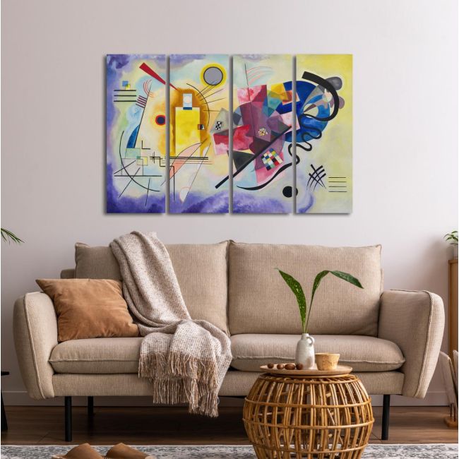 Πίνακας σε καμβά Yellow red blue, W. Kandinsky, τρίπτυχος