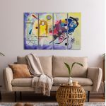 Πίνακας σε καμβά Yellow red blue, W. Kandinsky, τρίπτυχος