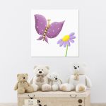 Kids canvas print Paintedbutterfly (mauve)