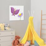 Kids canvas print Paintedbutterfly (mauve)