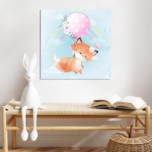 Kids canvas print Fox with balloon