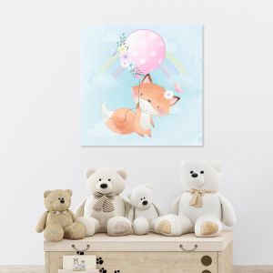 Kids canvas print Fox with balloon 2