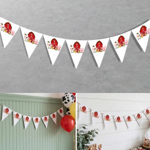 Paper party flagsLight blue stripe