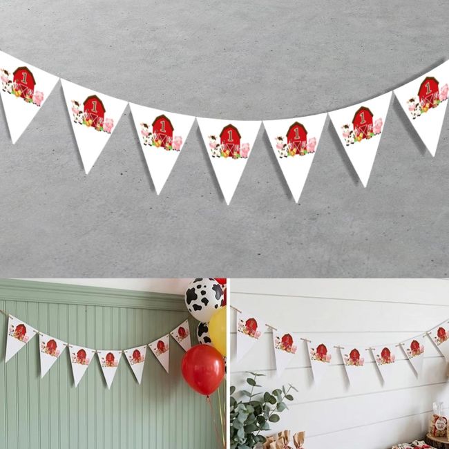 Paper party flagsLight blue stripe