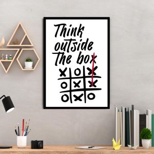 Think outside the box Tic-tac-toe poster