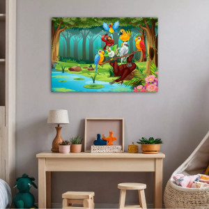 Canvas print Offer, Acrobatics in the forest