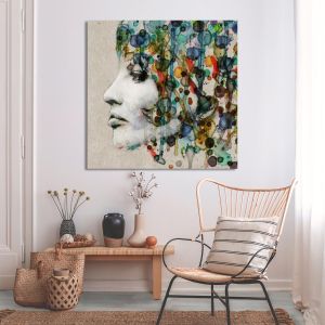 Canvas print Watercolor female profile