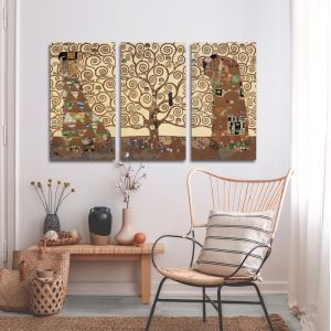 Canvas print Tree of life, Klimt Gustav,3 panels 2