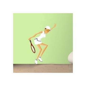 Αυτοκόλλητο τοίχου Γυναίκα παίζει τένις  
