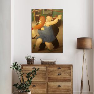 Canvas print Dancers reart (original by F. Botero) 2