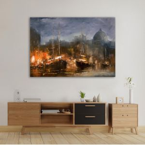 Πίνακας σε καμβά Βάρκες, Boats in harbor