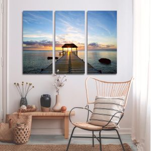 Canvas print Jetty silhouette,3 panels 2