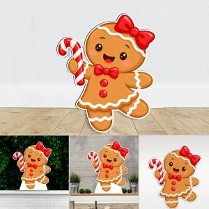 Wooden figure printed Gingerbread Boy