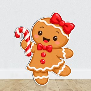 Gingerbread Κοριτσάκι ξύλινη χριστουγεννιάτικη φιγούρα 2