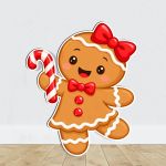 Gingerbread Κοριτσάκι ξύλινη χριστουγεννιάτικη φιγούρα