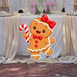 Gingerbread Κοριτσάκι ξύλινη χριστουγεννιάτικη φιγούρα