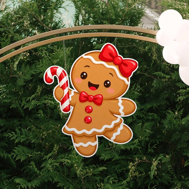 Gingerbread Κοριτσάκι ξύλινη χριστουγεννιάτικη φιγούρα