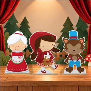 Wooden figure printed Little red hood 