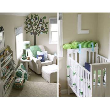 Wall stickers blue green nursery tree 2