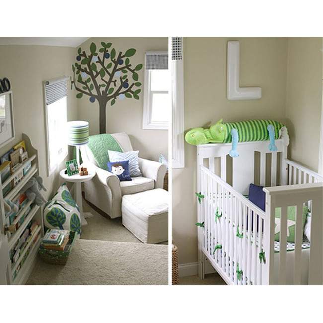 Wall stickers blue green nursery tree