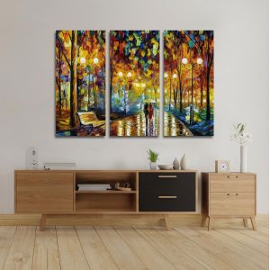 Canvas print Rain reflections,3 panels