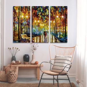 Canvas print Rain reflections,3 panels 2