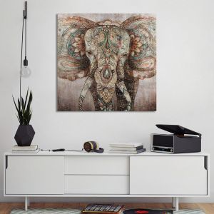 Πίνακας σε καμβά Elephant mixed media