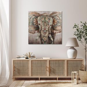Πίνακας σε καμβά Elephant mixed media 2
