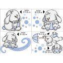Kids wall stickers Rabbits everywherelight blue